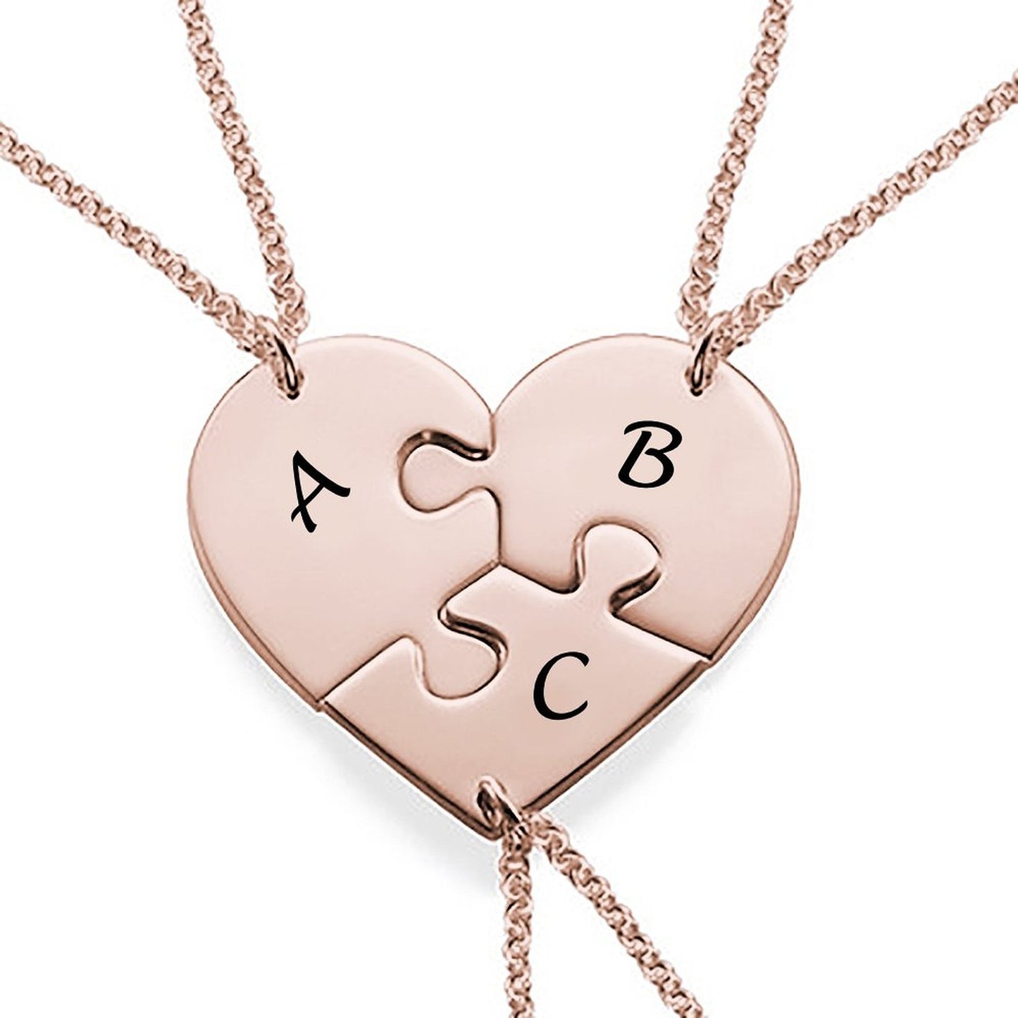 Custom Letter Puzzle Three Necklaces