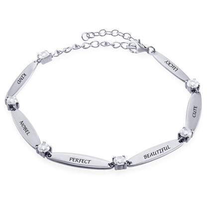 Custom Text Diamond Bracelet