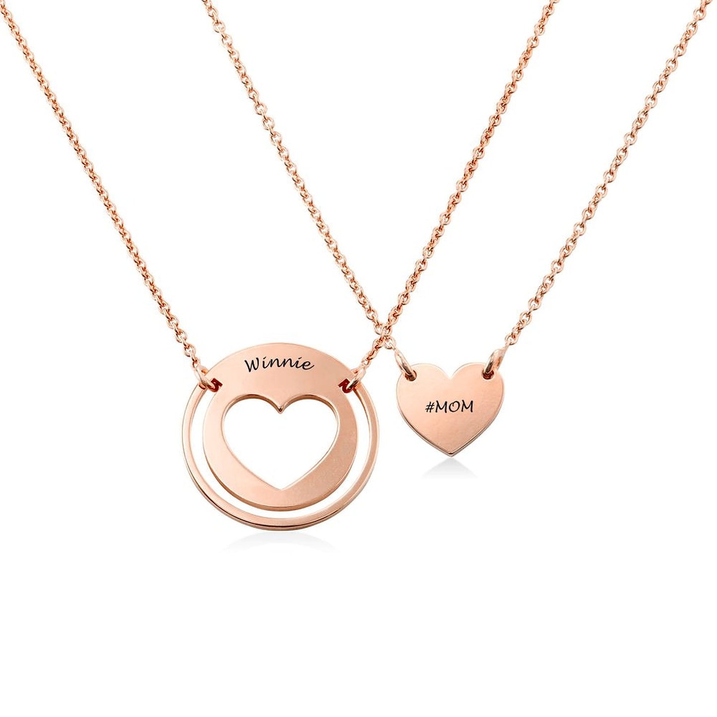 Custom Names Heart Shaped Couple Necklace