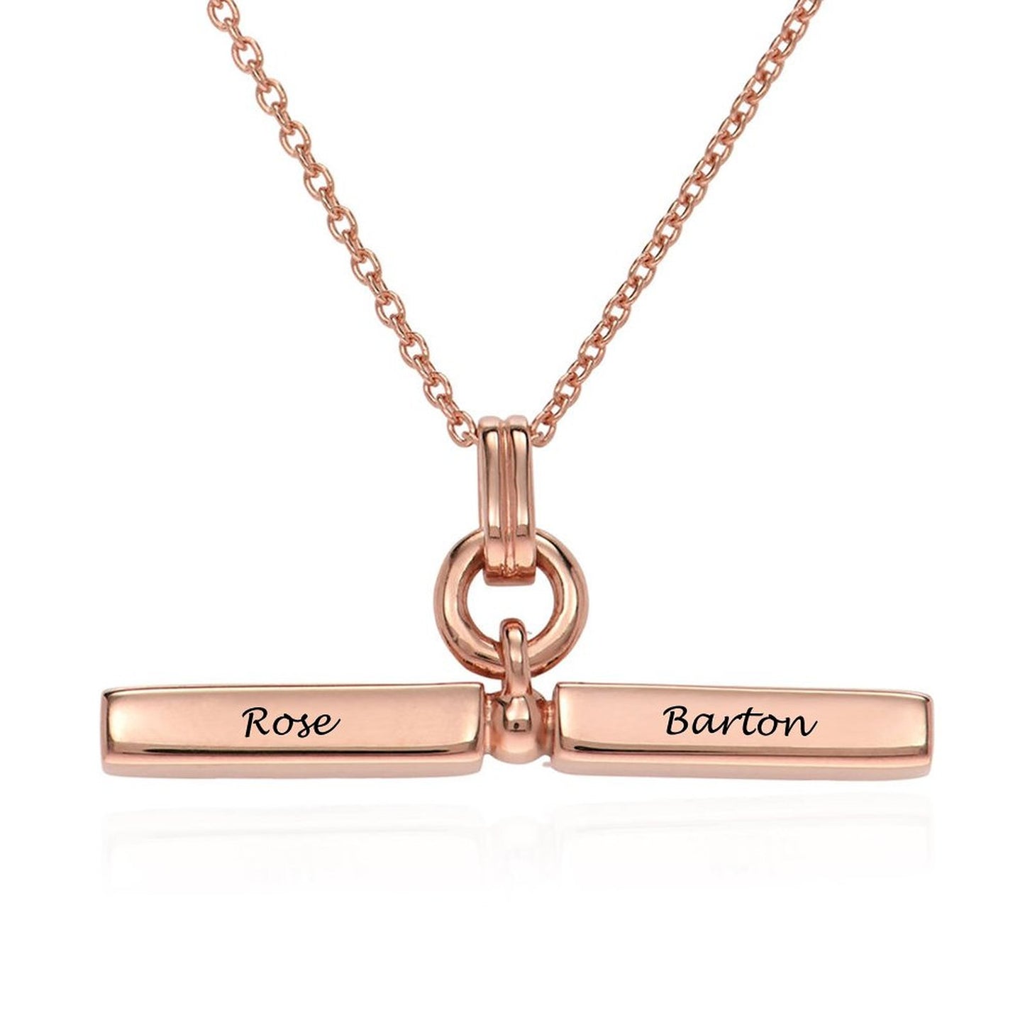 Custom Two Texts Bar Necklace