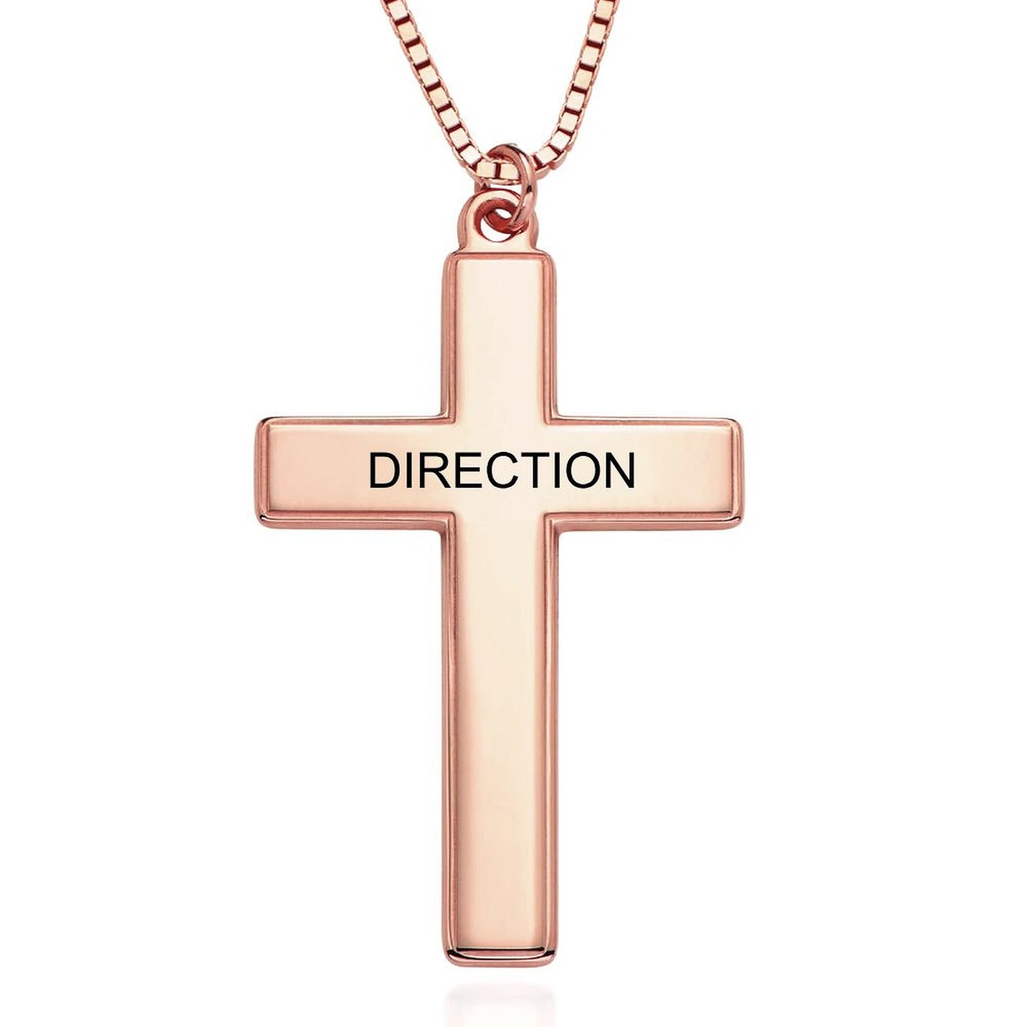 Custom Text Cross Necklace