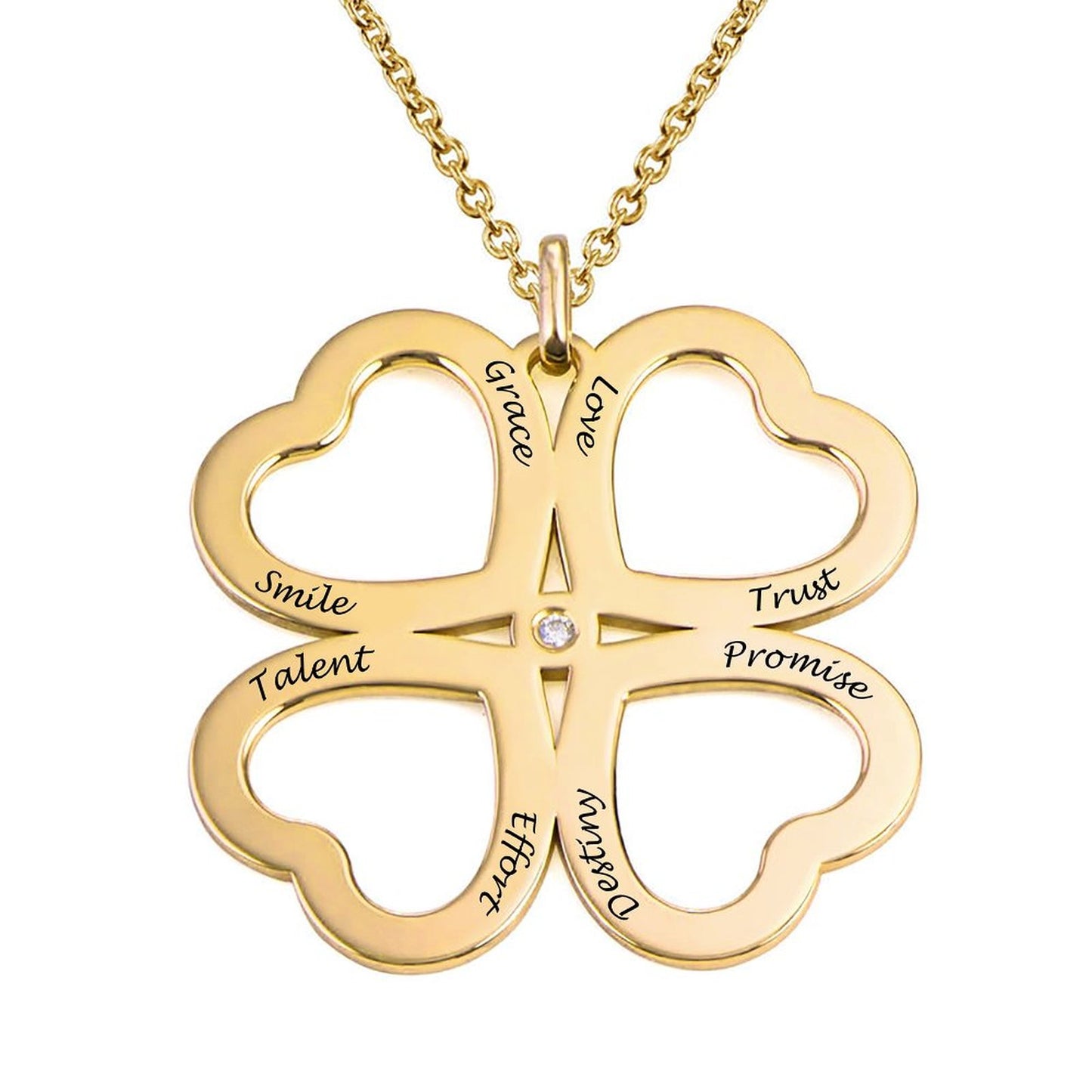 Custom Text Clover Necklace