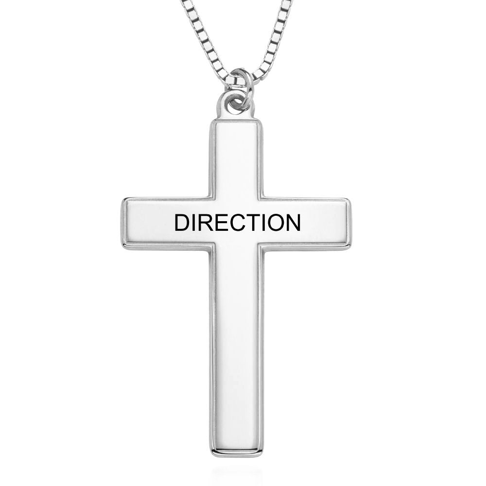 Custom Text Cross Necklace