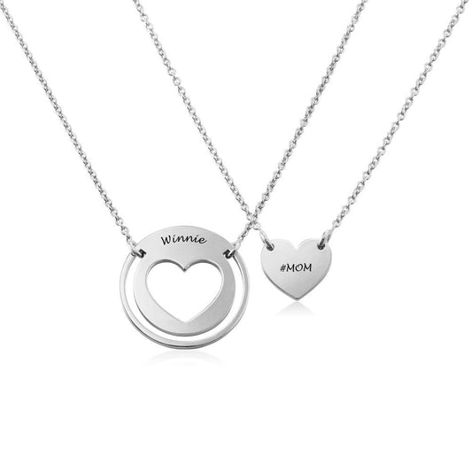 Custom Names Heart Shaped Couple Necklace