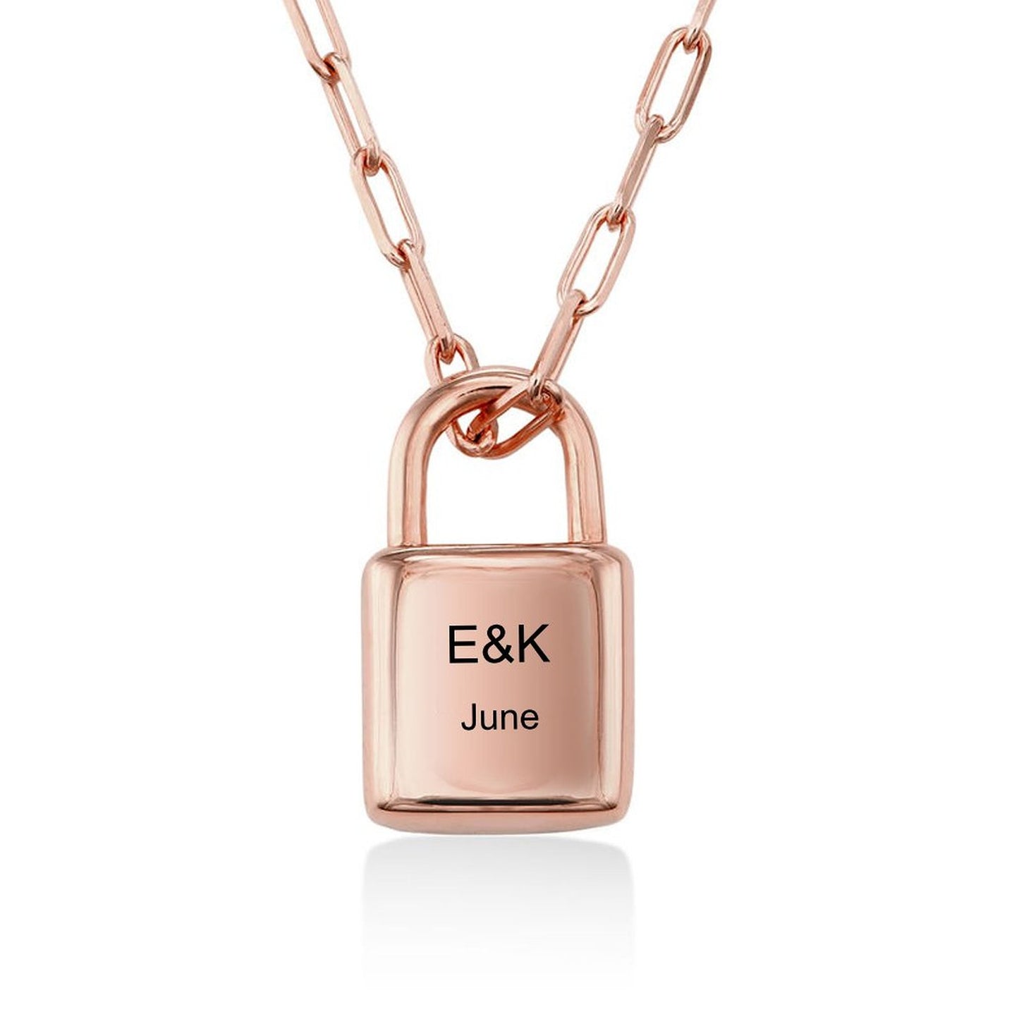 Custom Text Lock Necklace