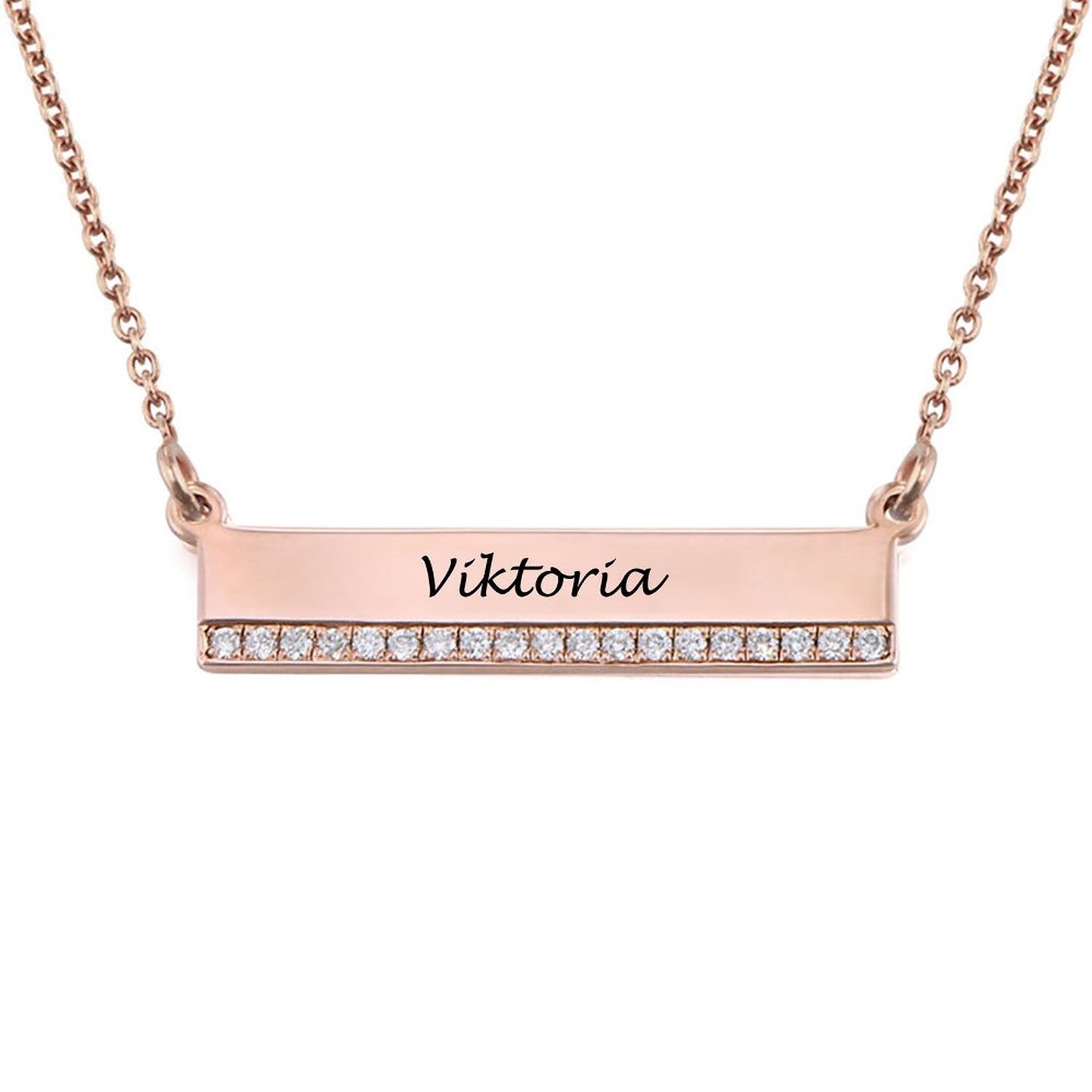 Custom Text Diamond Necklace