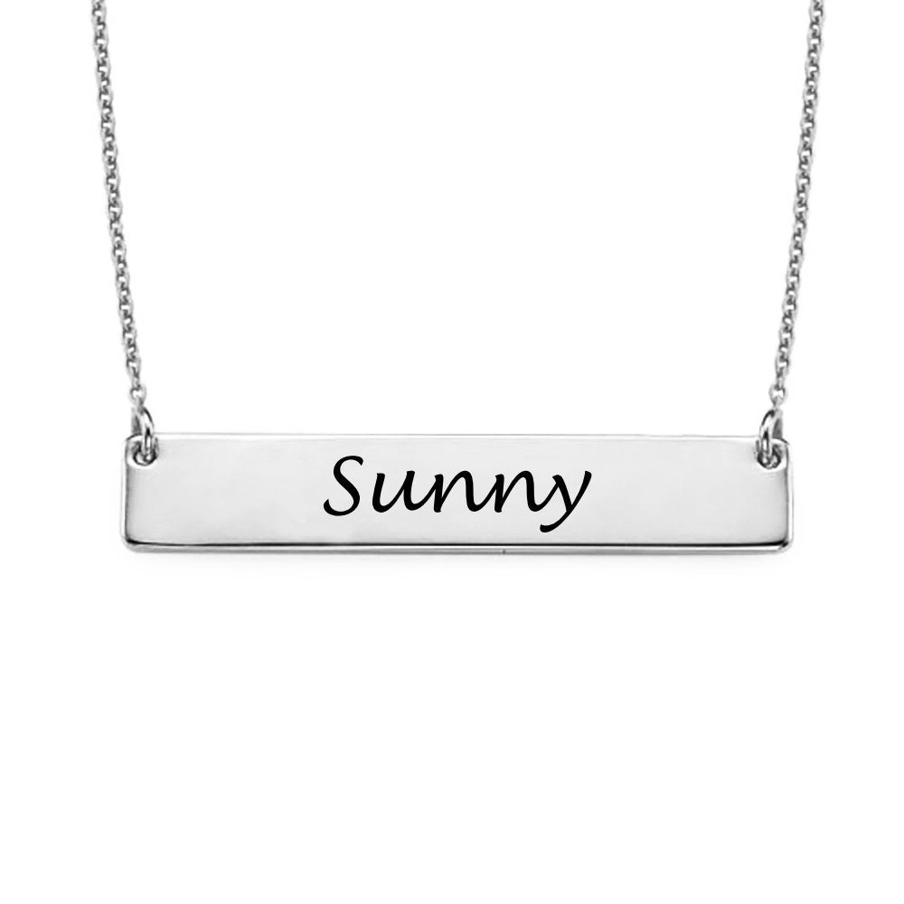 Custom Text Bar Necklace