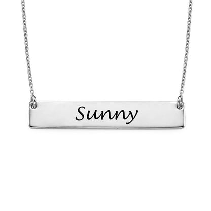 Custom Text Bar Necklace