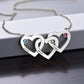 Custom Text Three Heart Interwoven Necklace