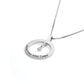 Custom Text Diamond Set Single Ring Necklace