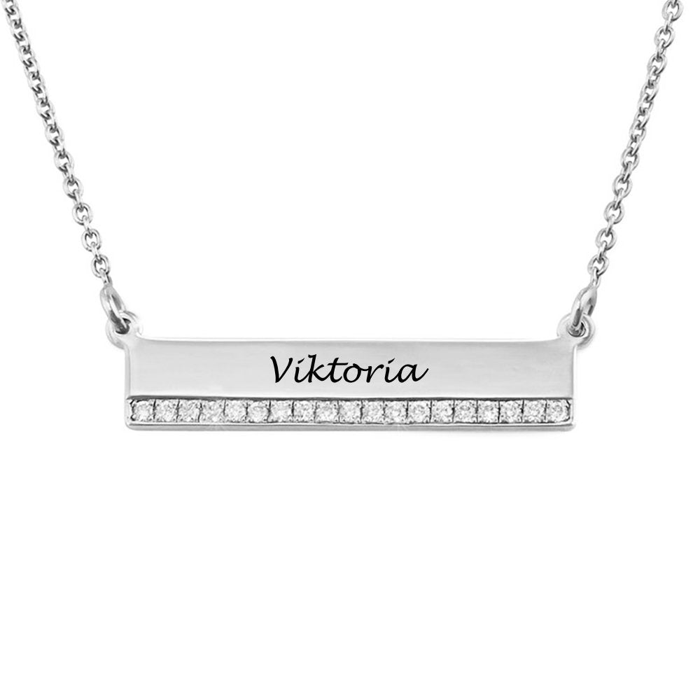 Custom Text Diamond Necklace