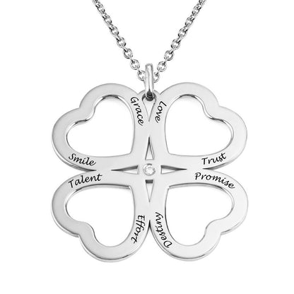 Custom Text Clover Necklace