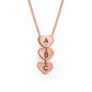 Custom Three Letters Heart Pendant Necklace