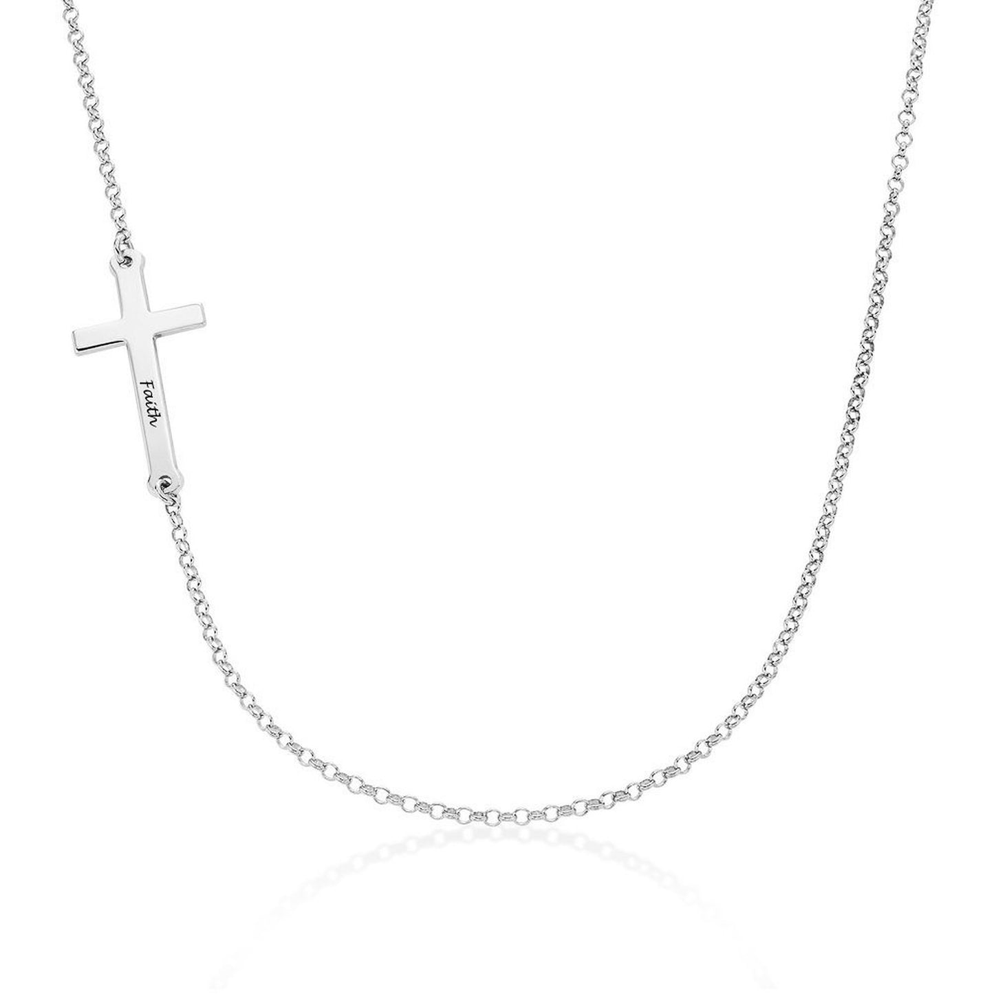 Custom Text Cross Necklace