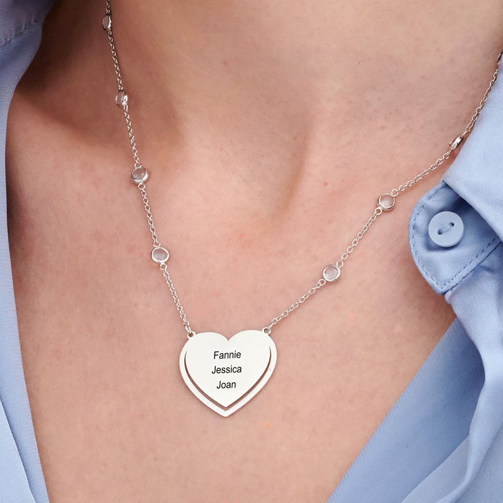 Custom Text Heart-shaped Necklace