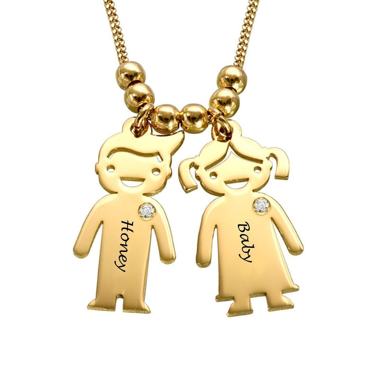 Custom Two Names Doll Necklace