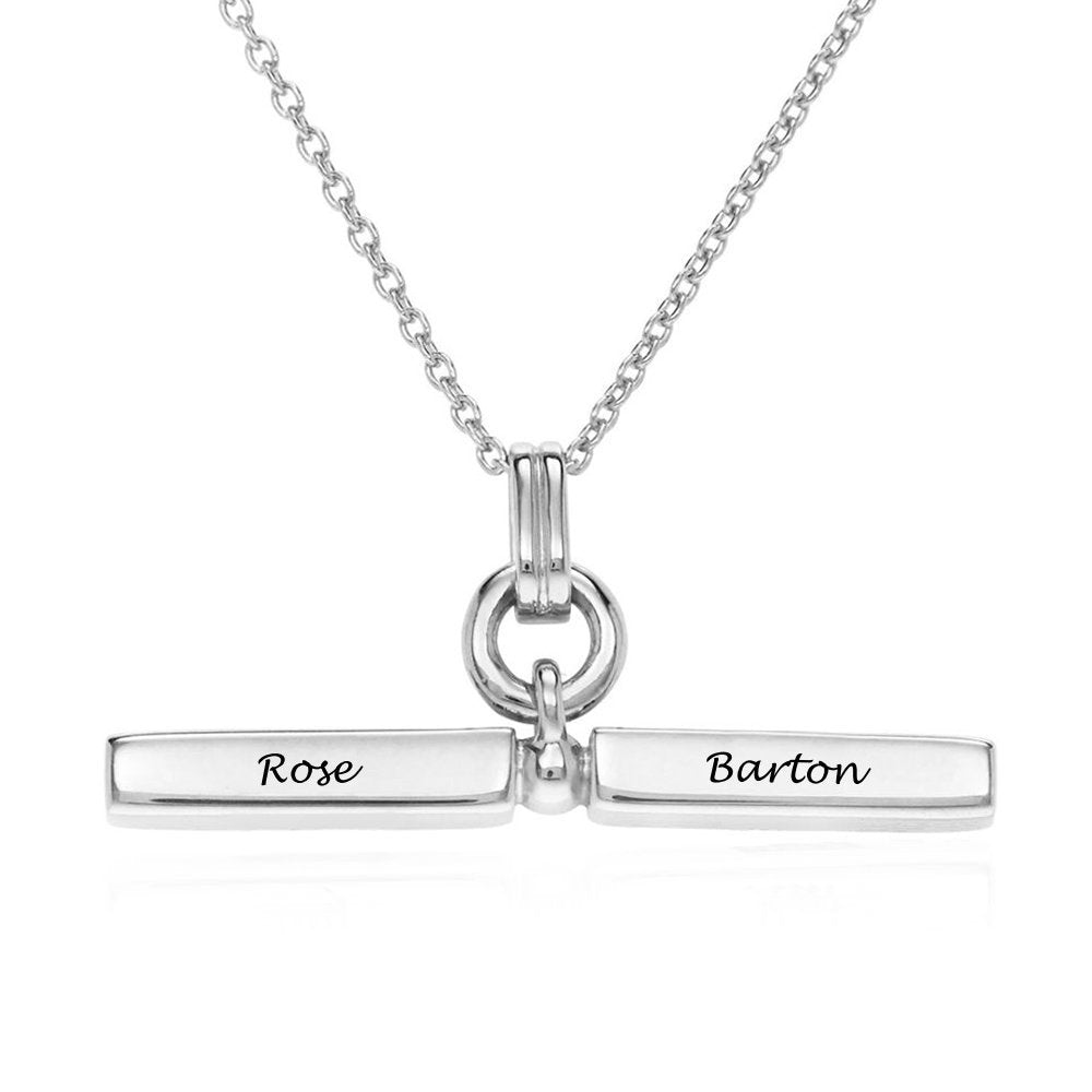 Custom Two Texts Bar Necklace