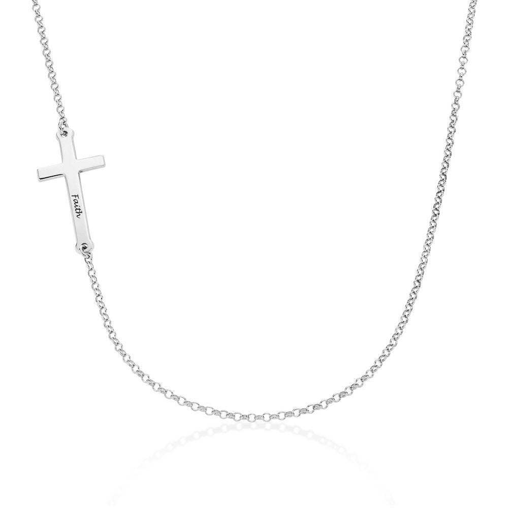 Custom Text Cross Necklace