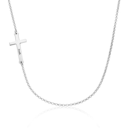 Custom Text Cross Necklace