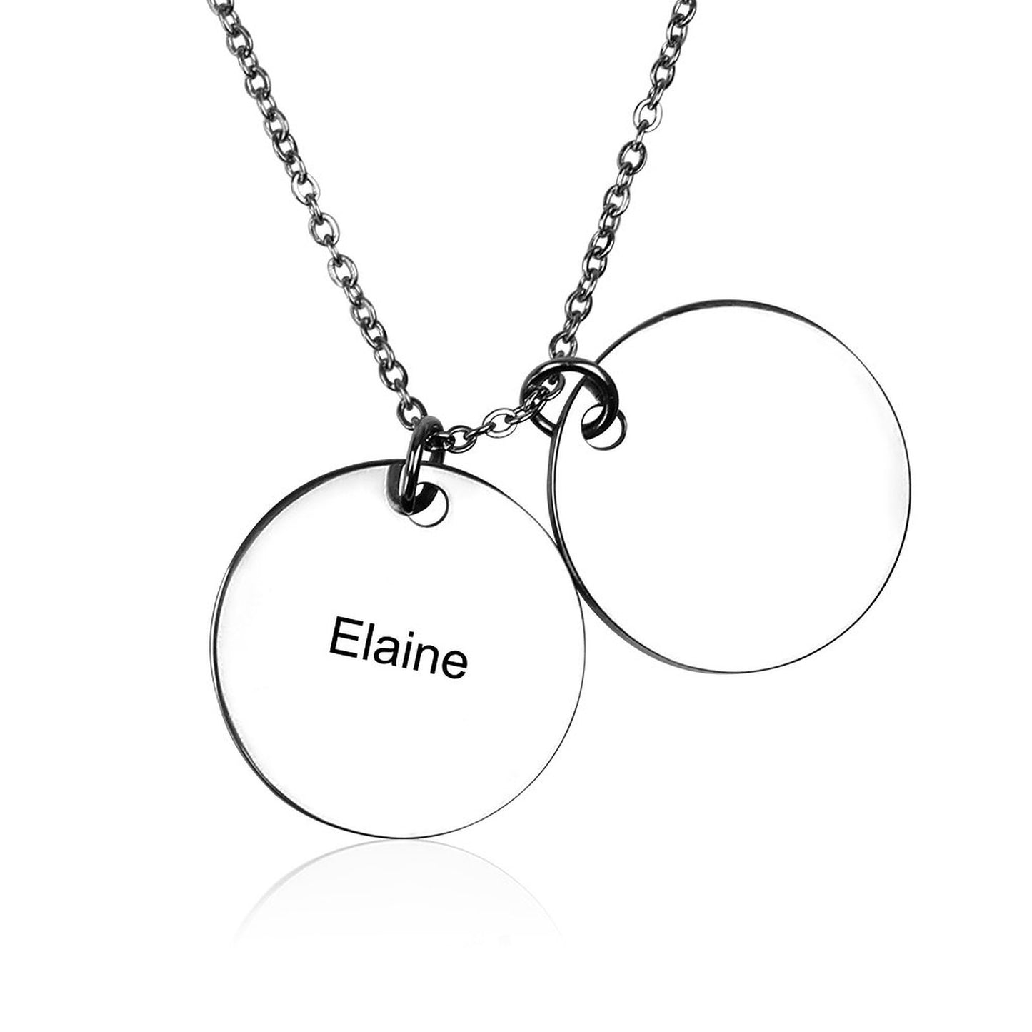 Custom Text Double Disc Necklace