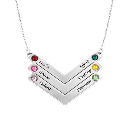 Custom Texts Three V Necklace