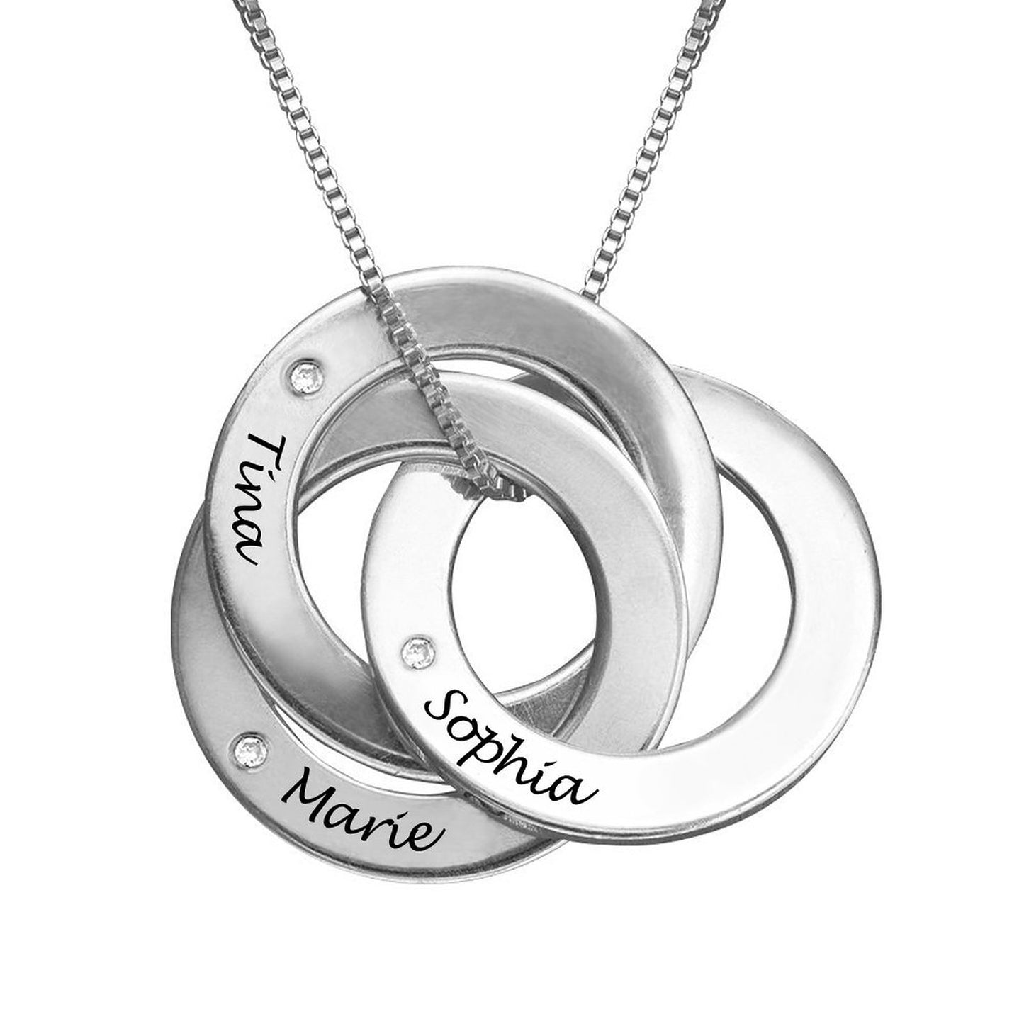 Custom Name Multi Piece Ring Necklace