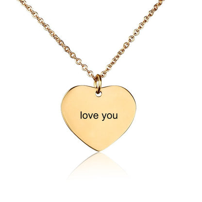 Custom Text Heart-shaped Necklace